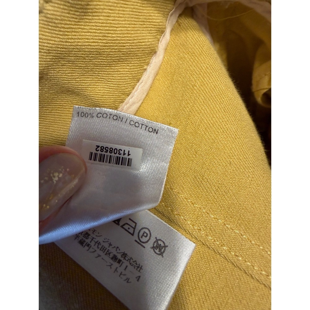 Chloe Pleated Cargo Shorts Mustard Yellow Cotton Linen Cinch Back Size 42 IT - Picture 9 of 11